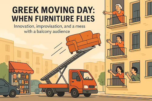 Greek Moving Day: When Furniture Learns to Fly