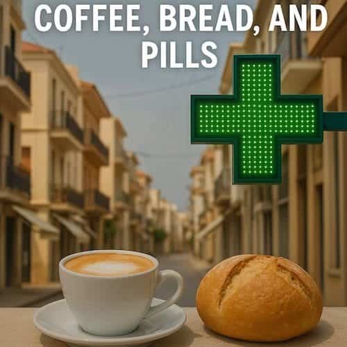 The Holy Trinity of Greek Neighborhoods: Coffee, Bread, and Pills